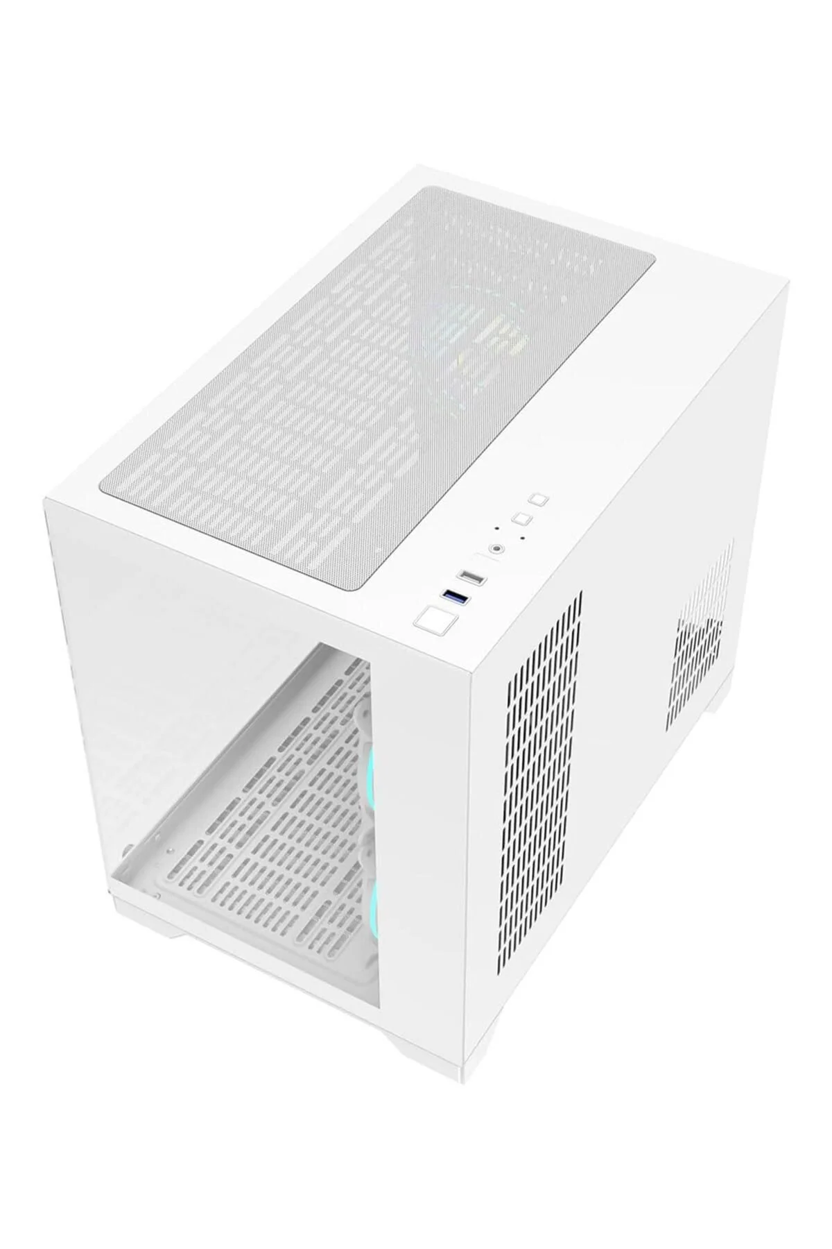 Revenge Nova 3 RGB fanlı temperli cam panel mATX Beyaz gaming oyuncu bilgisayar kasası - RGB 3 Fanlı Beyaz Micro ATX Oyuncu - Revenge